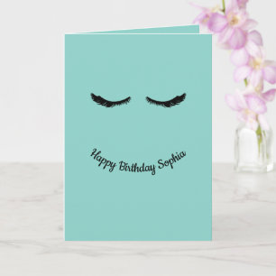 Mint Black Eyelash Glam Personlig Birthday Kort