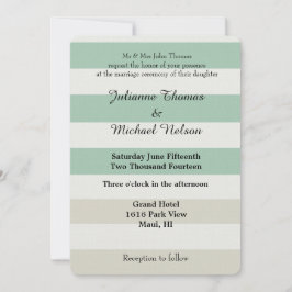 Mint, Blek och White Rand Inbjudningar