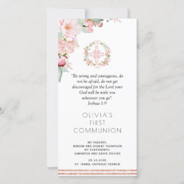 , Mint Blommigt First Communion Bookmark Favoriter Tack Kort