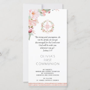 , Mint Blommigt First Communion Bookmark Favoriter Tack Kort