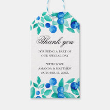 Mint Blue bröllop tackar er. Skogsblåbär