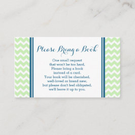 Mint Blue Chevron Baby Shower Bok-begärandekort fö Tilläggskort