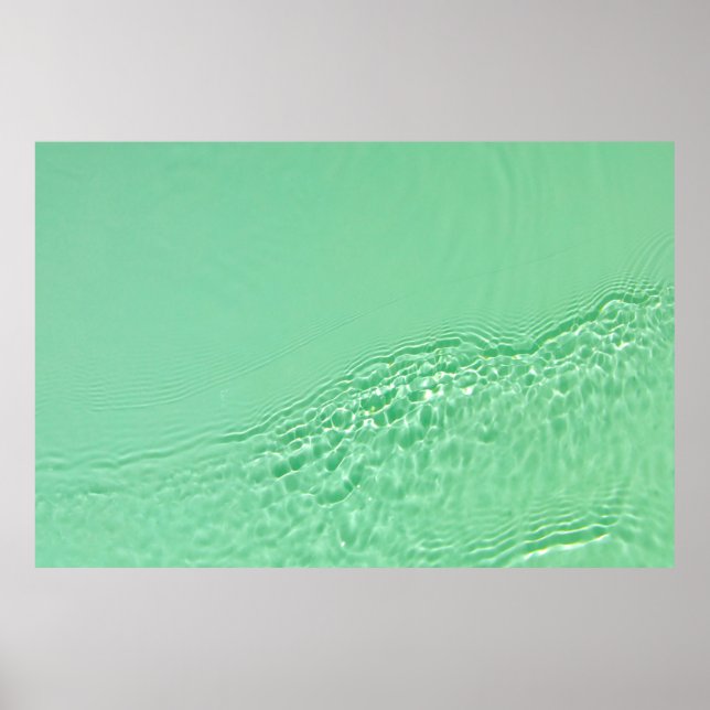 Mint blue färgad bort vatten yta struktur med poster (Framsidan)