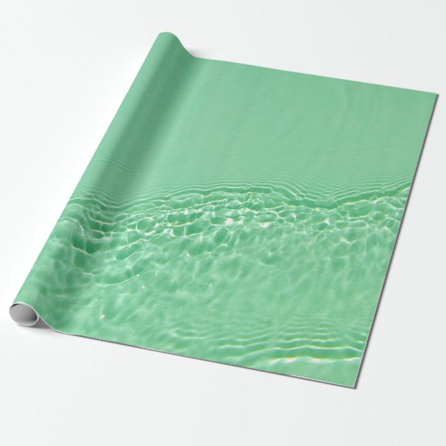 Mint blue färgad bort vatten yta struktur med presentpapper (Utrullad)