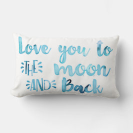 Mint Blue Kärlek dig till Måne och bakåt Kudde