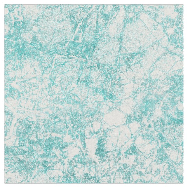 Mint Blue & White Marble Struktur Tyg (Närbild)