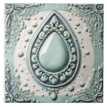 Mint Blue & White Vatten Drop TearDrop Bathroom