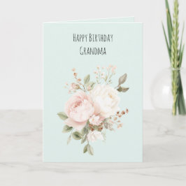 Mint Blush Pink White Rose Flowers Kort