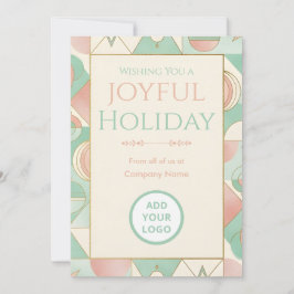 Mint & Blush Retro | Logo-Ready Corporate Julkort