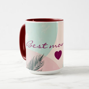Mint Blush Rosa Abstrakt Modern Kollektion Mugg