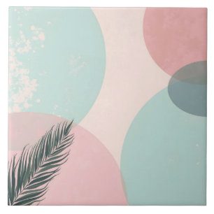 Mint Blush Rosa Abstrakt Modern Samling Kakelplatta