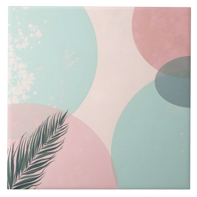 Mint Blush Rosa Abstrakt Modern Samling Kakelplatta (Framsidan)