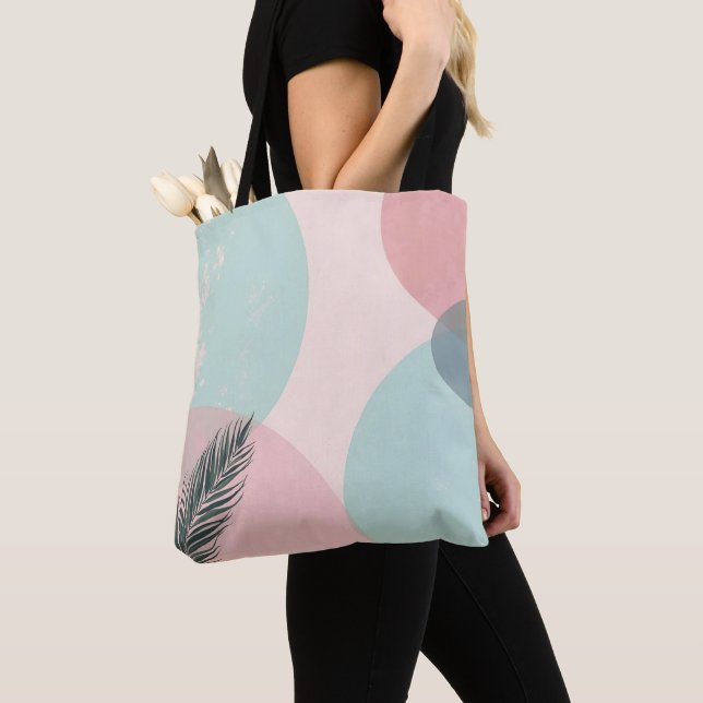Mint Blush Rosa Abstrakt Modern Samling Tygkasse (Närbild)