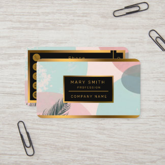 Mint Blush Rosa Abstrakt Modern Samling Visitkort