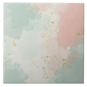 Mint Blush Rosa Abstrakt Populär Kollektion Kakelplatta