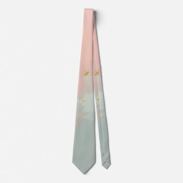 Mint Blush Rosa Abstrakt Populär Kollektion Slips (Framsida)