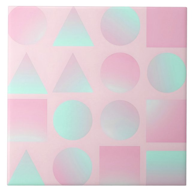 Mint Blush Rosa Abstrakt Trendig Kollektion Kakelplatta (Framsidan)
