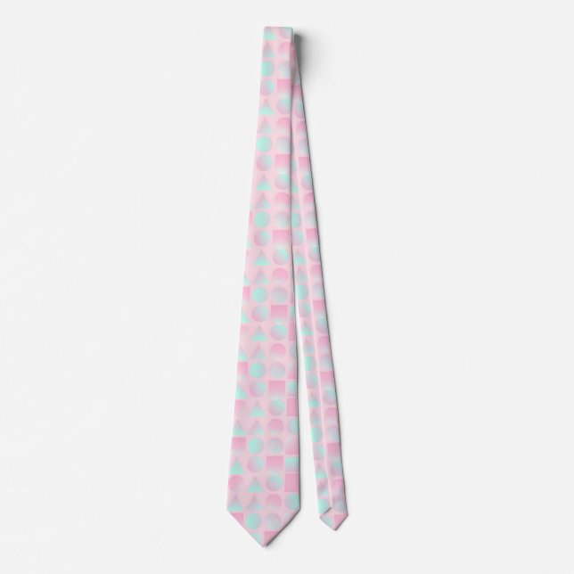 Mint Blush Rosa Abstrakt Trendig Kollektion Slips (Framsida)