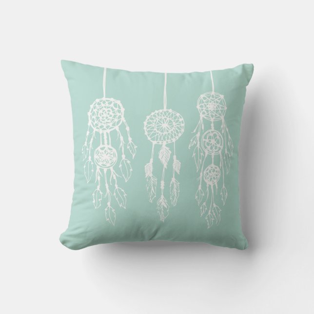 Mint Bohemian Dreamcatchers Kudde (Framsida)