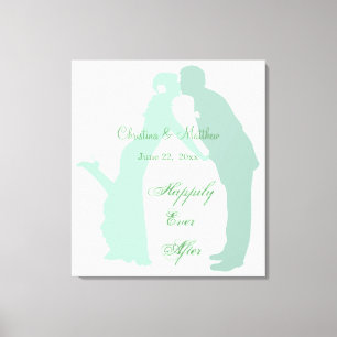 Mint Bride and Groom Canvastryck