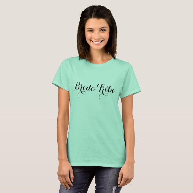Mint Bride Tribe Bachelorette Tshirt Tee (Hel framsida)