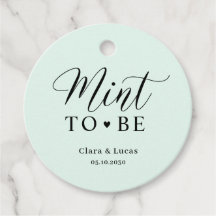 Mint Bröllop Bröllop Engagemang Party Favor Tags