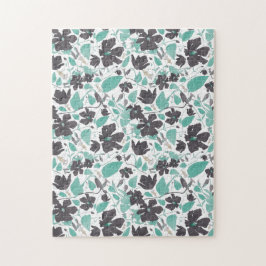 Mint Brown Flower-Blommar Pussel