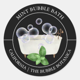 Mint Bubble Bath-etikett Runt Klistermärke