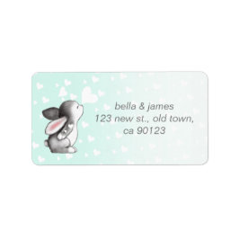 Mint bunny konetti-adressetiketter adressetikett