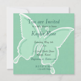 Mint Butterfly Inbjudningar