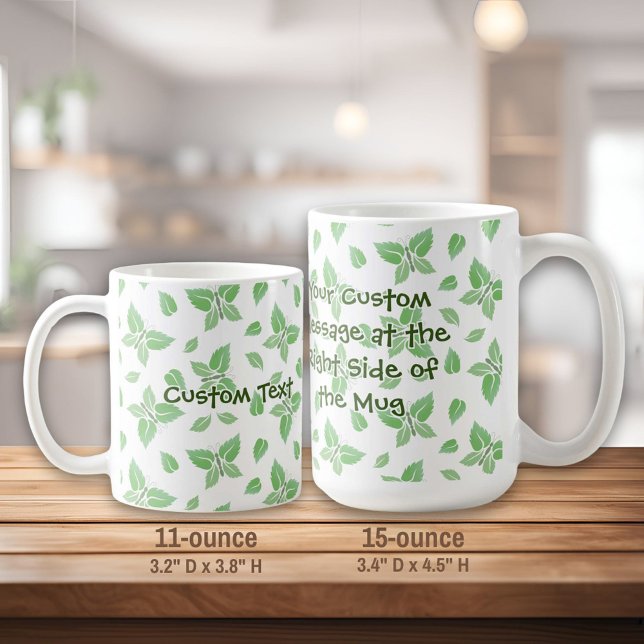 Mint Butterfly Mönster Kaffemugg (Skapare uppladdad)