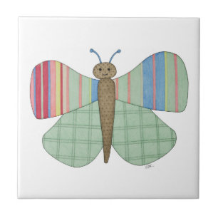 Mint Butterfly Tile Kakelplatta