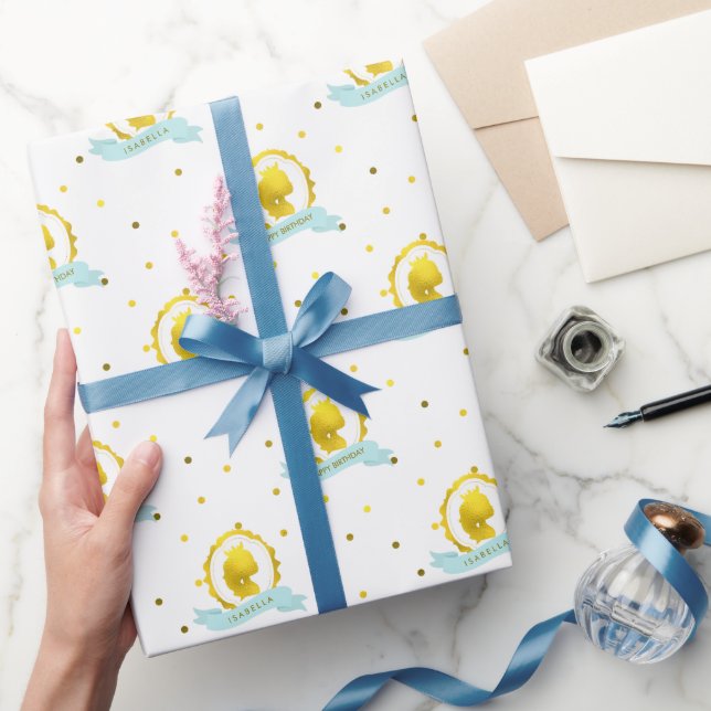 Mint Cameo Princess Birthday Presentpapper (Gifting)