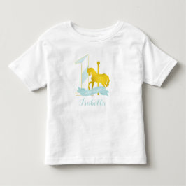 Mint Carousel Horse Birthday Girl T Shirt