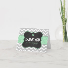 Mint Chalkboard babyduschgåva tackkort