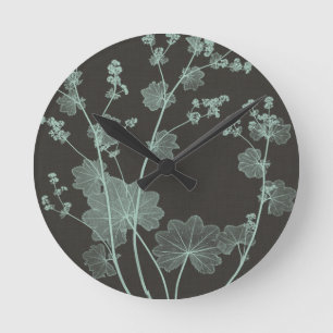 Mint & Charcoal Nature Study I Rund Klocka
