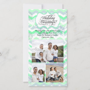 Mint Chevron Helgdag Julkort