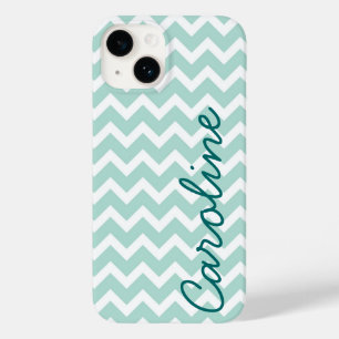 Mint Chevron Monogram