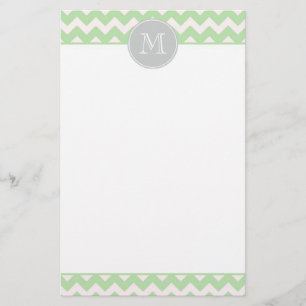 Mint Chevron Monogram-mall Brevpapper