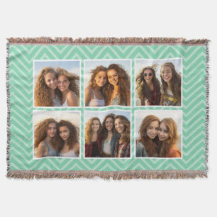 Mint Chevron Mönster Pastel Trendig 6 Fotokollage Mysfilt