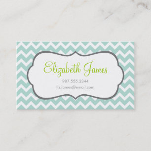 Mint Chevron Visitkort