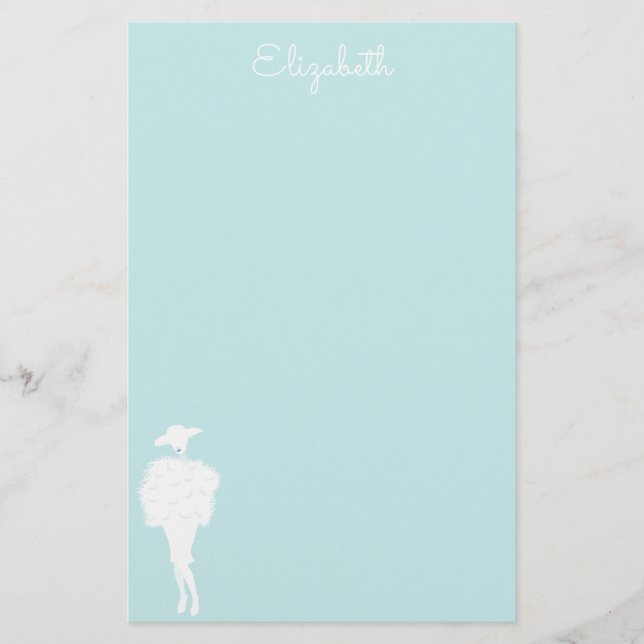 Mint Chic Mode Dam Stationery Papper (Framsida)