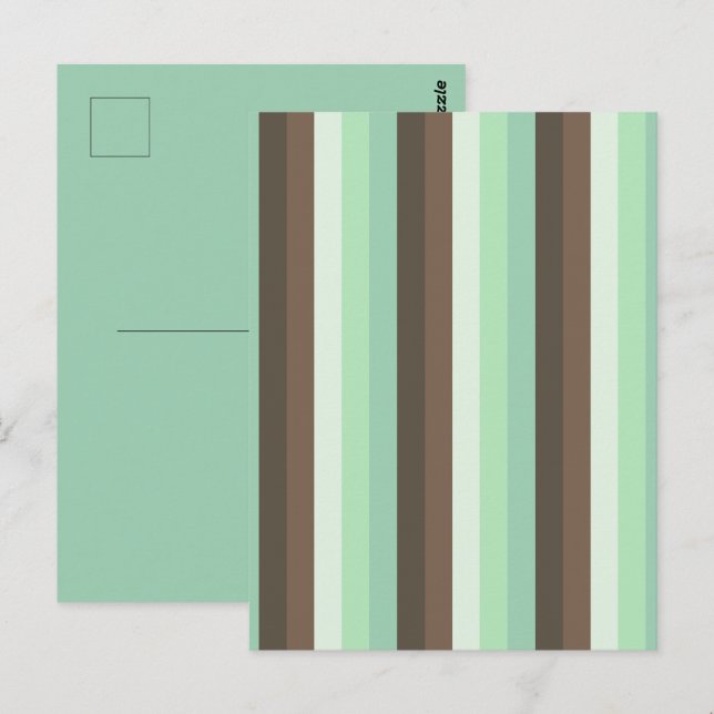Mint Chocolate Chip Färg Block Rand Vykort (Fram/baksida)