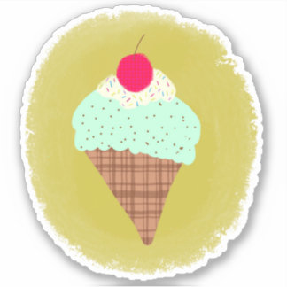 Mint Chocolate Chip Ice kräm Sticker Klistermärken
