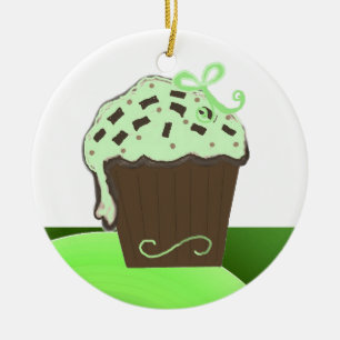 Mint Chocolate Cuptårta Julgransprydnad Keramik