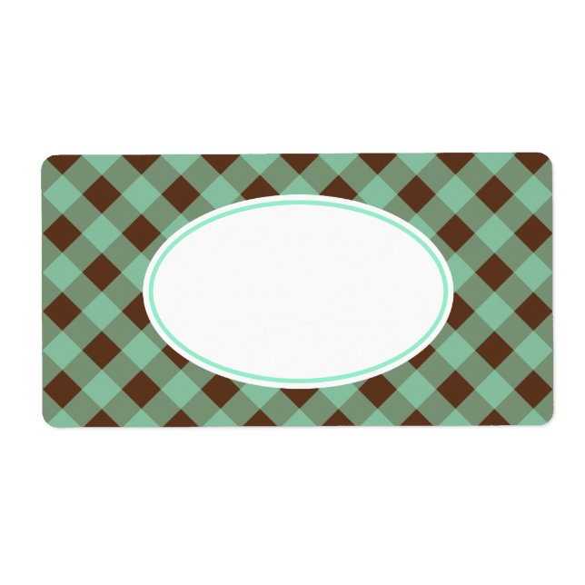 Mint Chocolate Gingham-etiketter Fraktsedel (Framsidan)