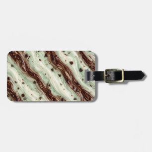 Mint Choklad Chip Milkshake Marmorerad Design Bagagebricka