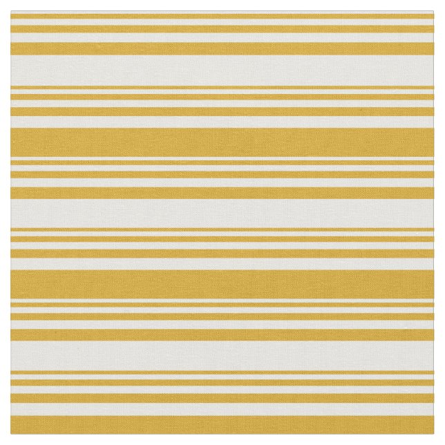 Mint Cream & Goldenrod Lintrad/Stripe Mönster Tyg (Närbild)