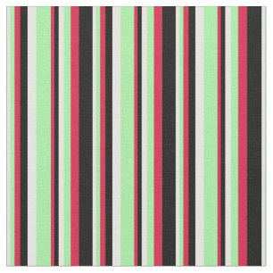 Mint Cream, Grönt, Crimson & Black Färgad Linjer Tyg