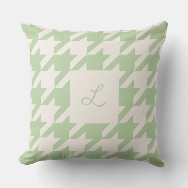 Mint Cream Monogrammed Dekorativ kudde (Framsida)